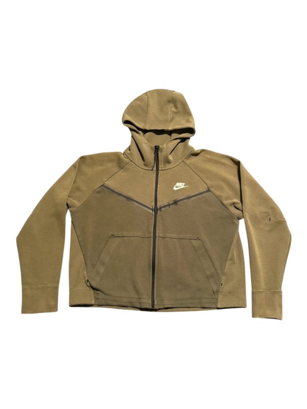 Nike Women's Tech Fleece Hoodie Windrunner Full Zip Stretch Athletic Olive Sz M